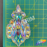 Clear AB/Aqua AB/Pink AB Iron On Applique, IRA-088