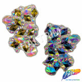 Multicolor Clustered Rhinestone Iron On Applique (One Side Only), IRA-090-1
