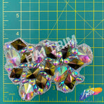 Multicolor Clustered Rhinestone Iron On Applique (One Side Only), IRA-090-1