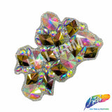 Multicolor Clustered Rhinestone Iron On Applique (One Side Only), IRA-090-1