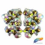 Multicolor Clustered Rhinestone Applique (Sold by Pair), IRA-090