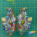 Multicolor Gel-Back Rhinestone Applique (sold by pair) , IRA-101