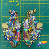 Multicolor Gel-Back Rhinestone Applique by the Pair, IRA-101
