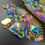 Multicolor Gel-Back Rhinestone Applique (sold by pair) , IRA-101