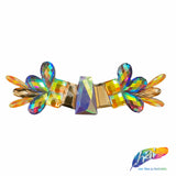 Purple AB/Yellow AB/Rose Gold Gel-Back Rhinestone Appliques, IRA-113
