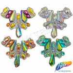 Multicolor Gel-Back Rhinestone Iron On Applique, IRA-117