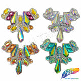 Multicolor Gel-Back Rhinestone Iron On Applique, IRA-117