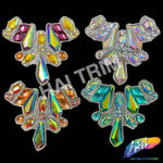 Multicolor Gel-Back Rhinestone Iron On Applique, IRA-117