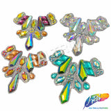 Multicolor Gel-Back Rhinestone Iron On Applique, IRA-117