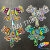 Multicolor Gel-Back Rhinestone Iron On Applique, IRA-117