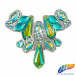 Multicolor Gel-Back Rhinestone Iron On Applique, IRA-117