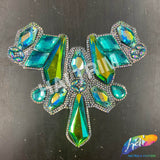 Multicolor Gel-Back Rhinestone Iron On Applique, IRA-117