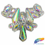 Multicolor Gel-Back Rhinestone Iron On Applique, IRA-117