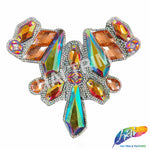 Multicolor Gel-Back Rhinestone Iron On Applique, IRA-117