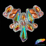 Multicolor Gel-Back Rhinestone Iron On Applique, IRA-117