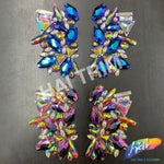 Multicolored Gel-Back Iron On Applique (sold by pair), IRA-125