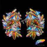 Multicolor AB Gel-Back Iron On Applique (Sold by Pair), IRA-128