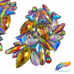Multicolor AB Gel-Back Iron On Applique (Sold by Pair), IRA-128