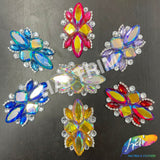 Gel-Back Rhinestone Motif Iron On Applique, IRA-129