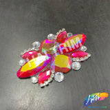 Gel-Back Rhinestone Motif Iron On Applique, IRA-129