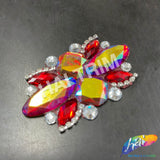 Gel-Back Rhinestone Motif Iron On Applique, IRA-129