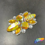 Gel-Back Rhinestone Motif Iron On Applique, IRA-129