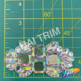 Crystal AB  Gel-Back Rhinestone Iron On Applique, IRA-130