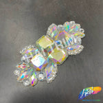 Crystal AB  Gel-Back Rhinestone Iron On Applique, IRA-130