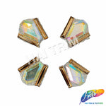 Crystal AB/Rose Gold Mini Hexagon Iron On Applique (4 pieces), IRA-136