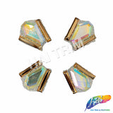 Crystal AB/Rose Gold Mini Hexagon Iron On Applique (4 pieces), IRA-136
