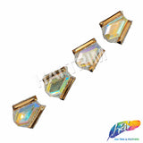 Crystal AB/Rose Gold Mini Hexagon Iron On Applique (4 pieces), IRA-136