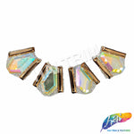 Crystal AB/Rose Gold Mini Hexagon Iron On Applique (4 pieces), IRA-136