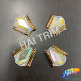Crystal AB/Rose Gold Mini Hexagon Iron On Applique (4 pieces), IRA-136