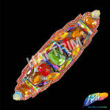 Multicolor Rhinestone Motif Iron On Applique, IRA-137