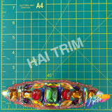 Multicolor Rhinestone Motif Iron On Applique, IRA-137