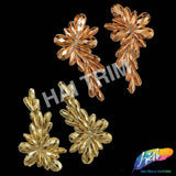 Metallic Stone Motif Iron On Applique (Sold by Pair), IRA-138