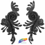 Rhinestone Motif Iron On Applique (Sold by the Pair), IRA-013