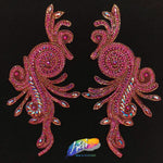 Rhinestone Motif Iron On Applique (Sold by the Pair), IRA-013