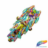 Aqua AB/Red AB Multicolored Iron On Applique, IRA-146