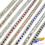 1/4" Square/Round Rhinestone Iron On Trim, IRT-062