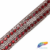 1 1/8" 2-row Diamond Crystal Rhinestone Iron on Trim, IRT-005