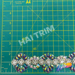 SALE! 1 3/4” Rhinestone Flower Plastic Iron on Trim, IRT-014