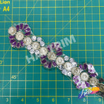 SALE! 1 3/4” Rhinestone Flower Plastic Iron on Trim, IRT-014