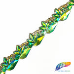 1 3/4" Multicolored Resin Iridescent Stone Iron on Trim, IRT-017-1