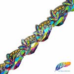 1 3/4" Multicolored Resin Iridescent Stone Iron on Trim, IRT-017-1