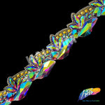 1 3/4" Multicolored Resin Iridescent Stone Iron on Trim, IRT-017-1