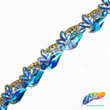 1 3/4" Multicolored Resin Iridescent Stone Iron on Trim, IRT-017-1