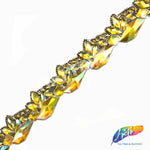 1 3/4" Multicolored Resin Iridescent Stone Iron on Trim, IRT-017-1