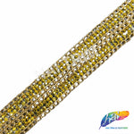 1" 2-row Rhinestone Iron on Trim with Chain Border, IRT-030