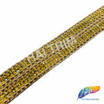 1" 2-row Rhinestone Iron on Trim with Chain Border, IRT-030